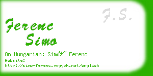 ferenc simo business card